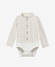 Body niemowlęce chłopięce w kratę 100% bawełny
