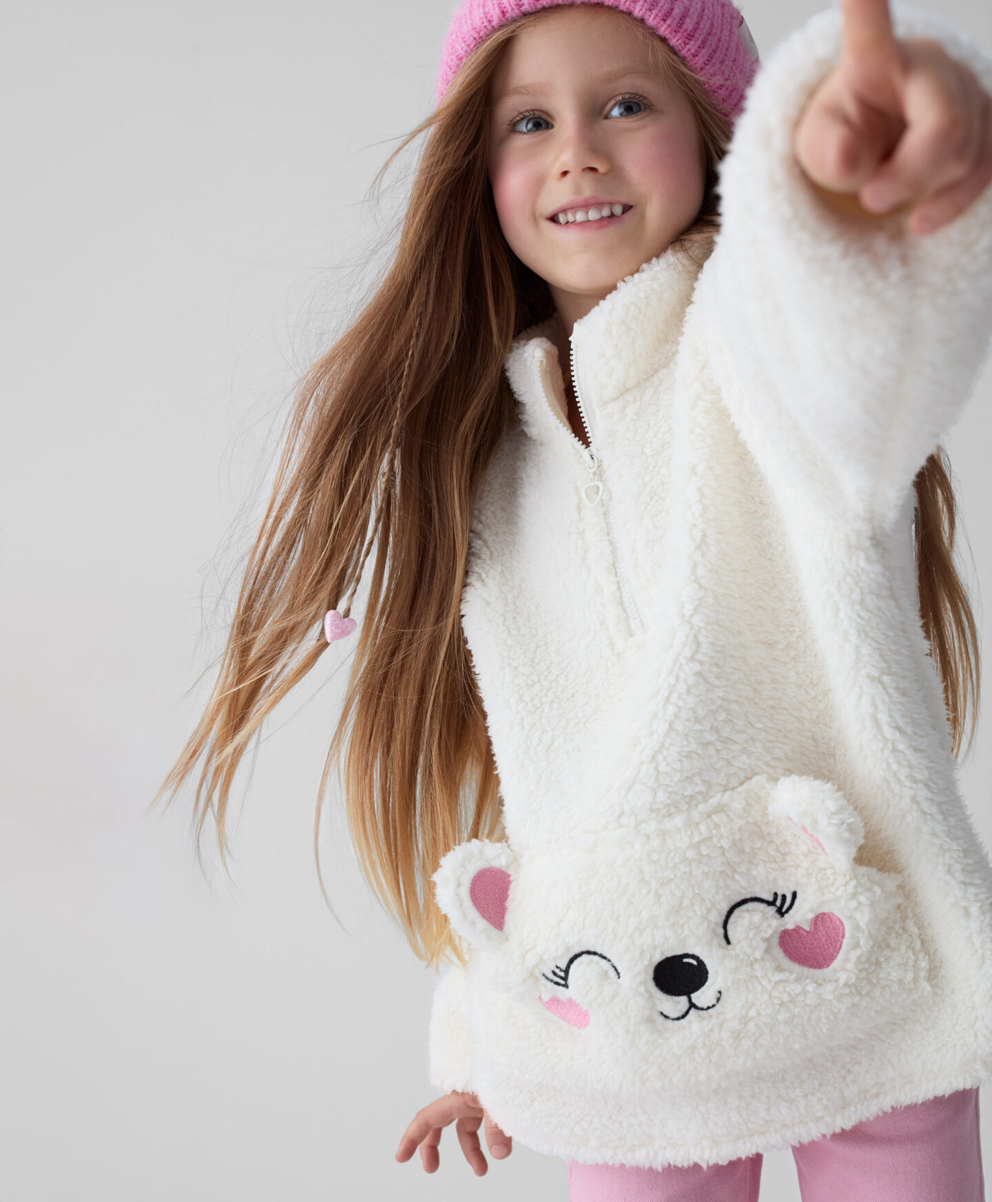 felpa bianca peluche da bambina