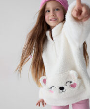 Bluza dziewczęca sherpa biała