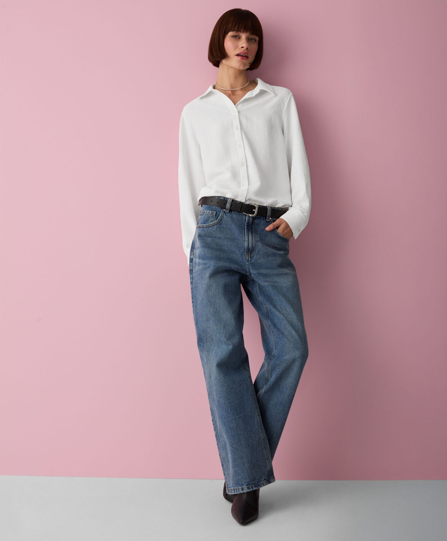 jeans a gamba larga da donna