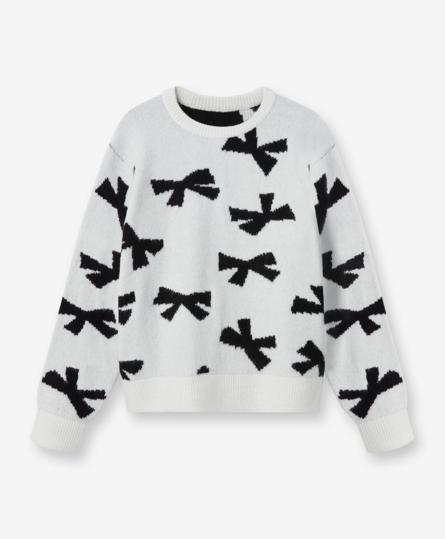 maglione bianco e nero da ragazza