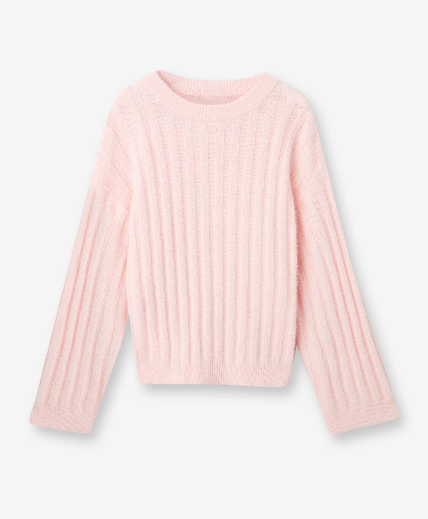 maglione rosa a trecce ragazza