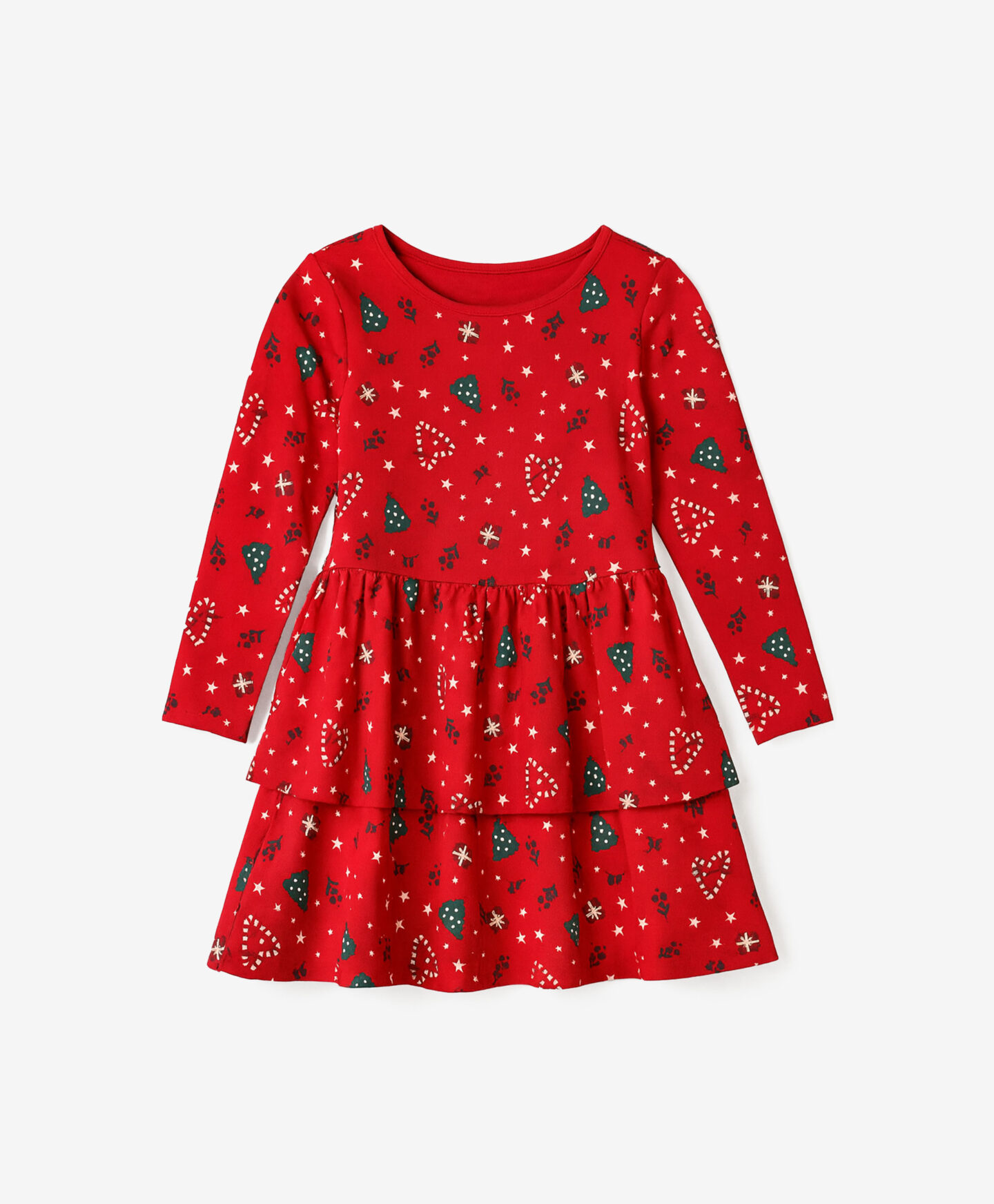 abito rosso con volant bambina