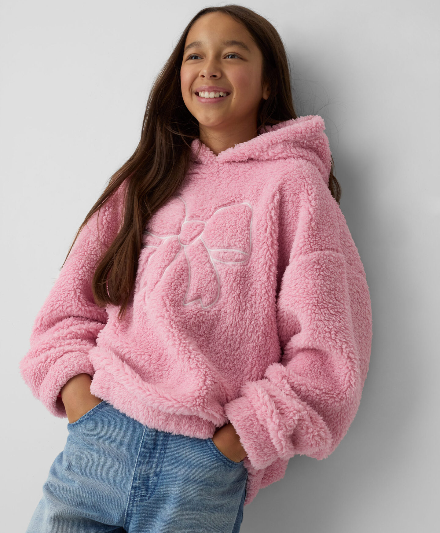 felpa rosa peluche da ragazza