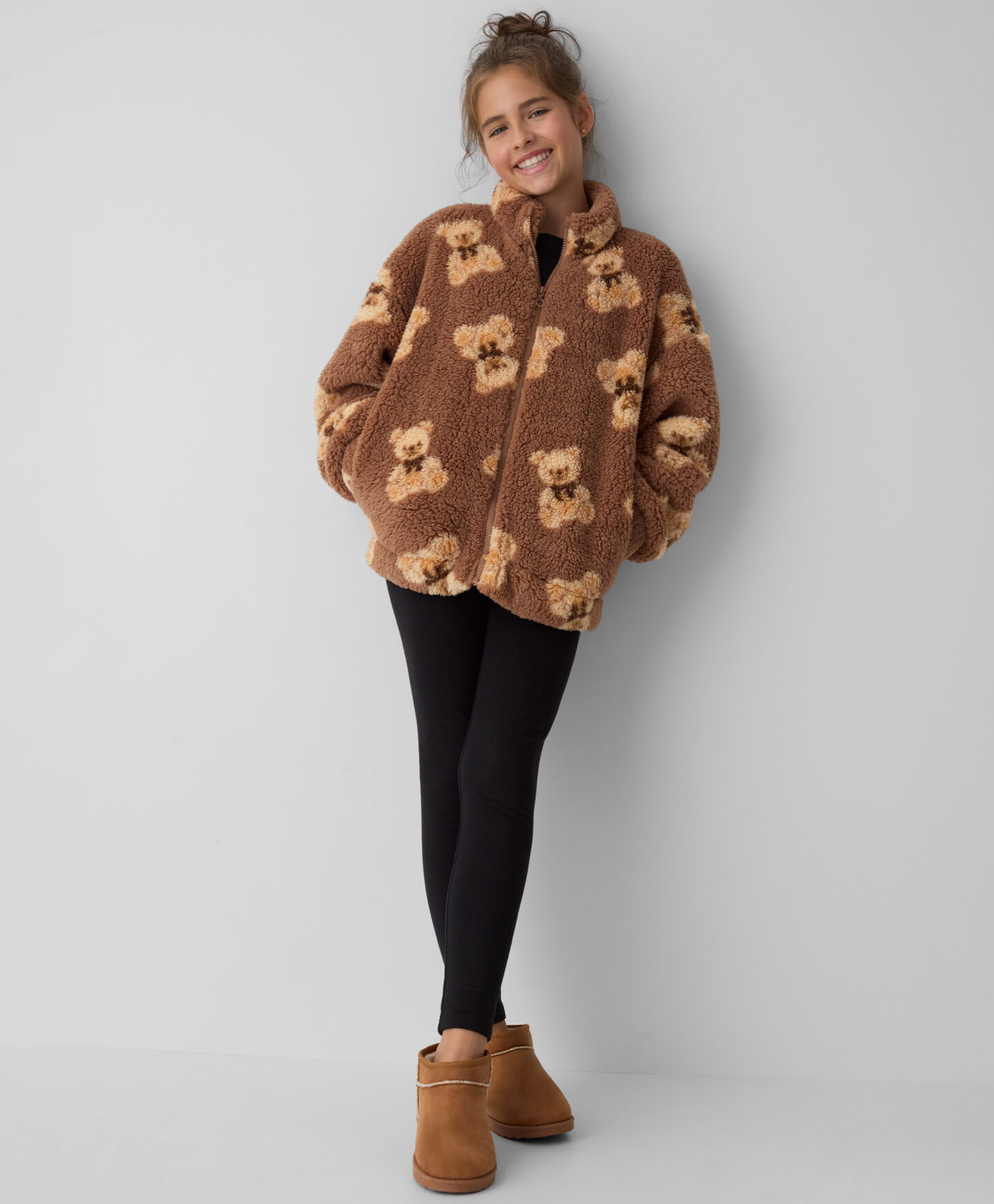 felpa peluche marrone da ragazza