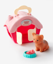 gattino con casetta giocattolo