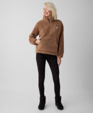 Bluza damska sherpa brązowa