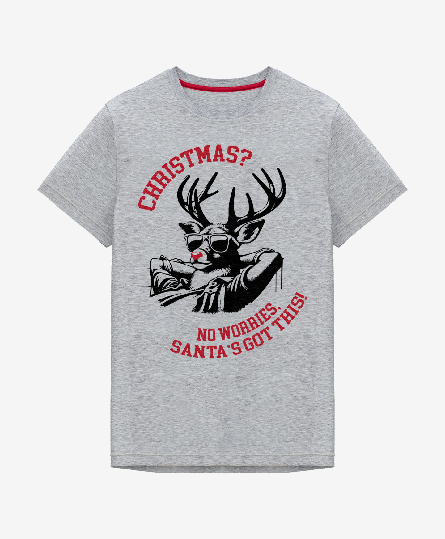 t-shirt natalizia grigia da uomo