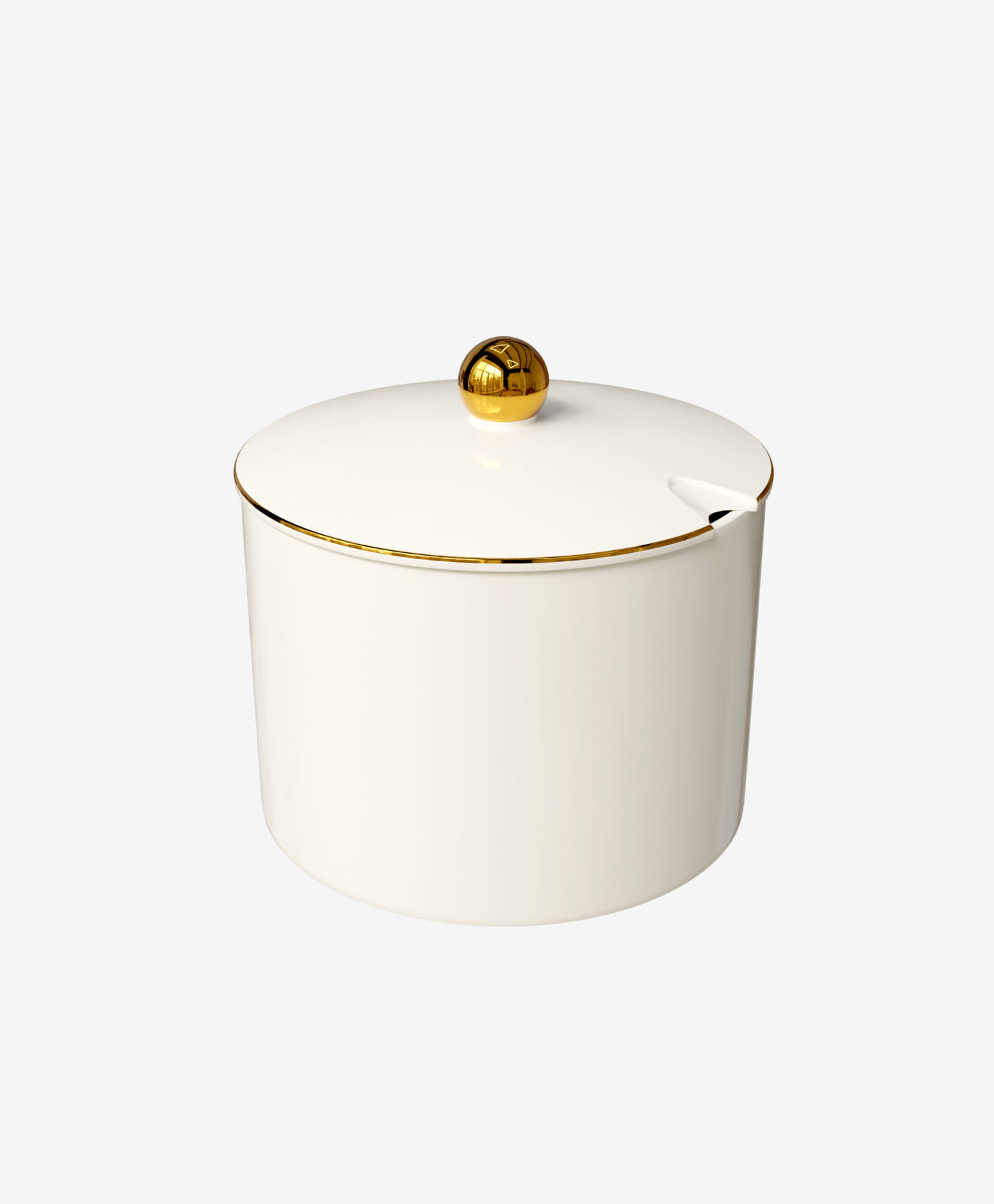 zuccheriera con bordo dorato