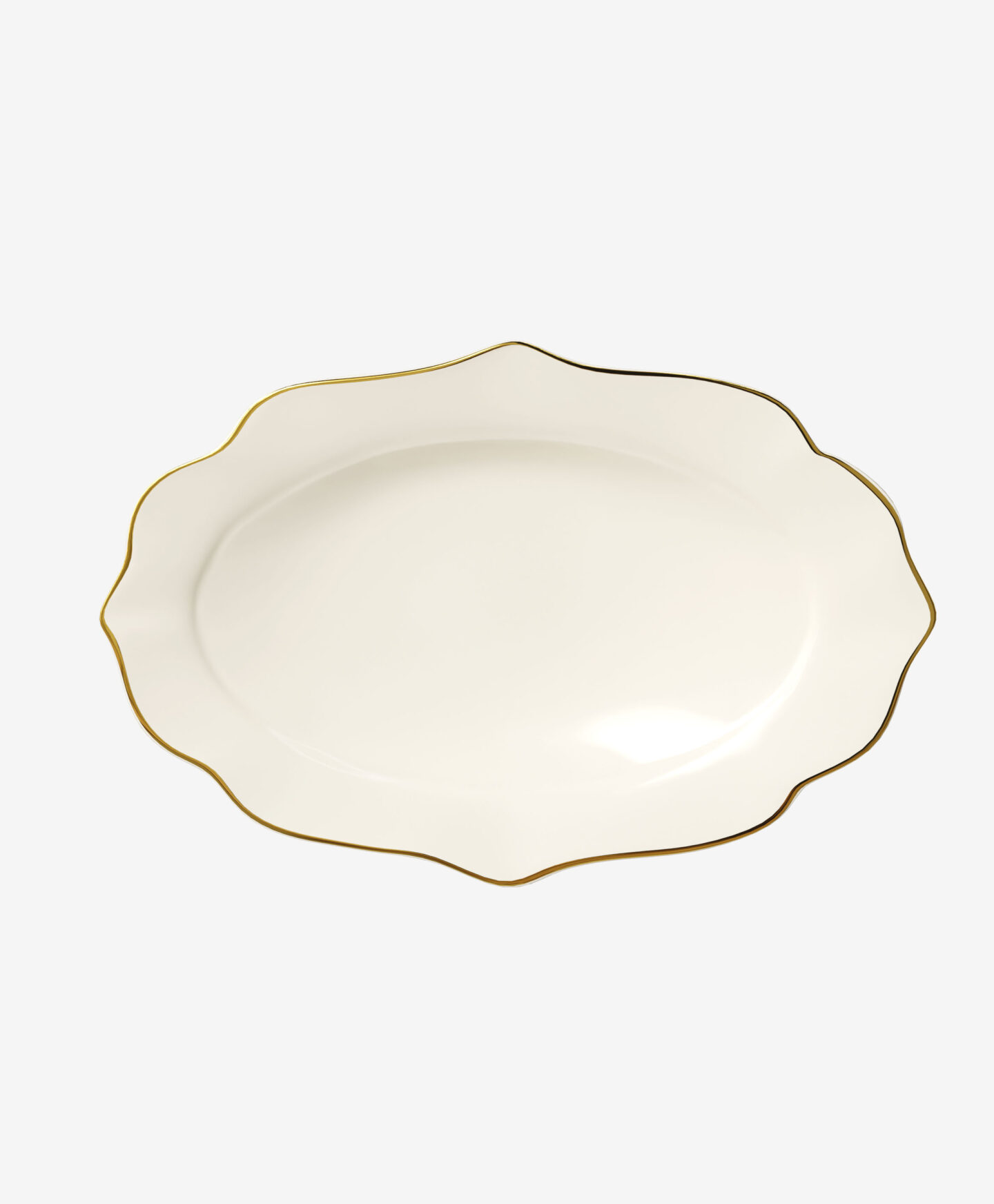 vassoio bianco con bordo dorato