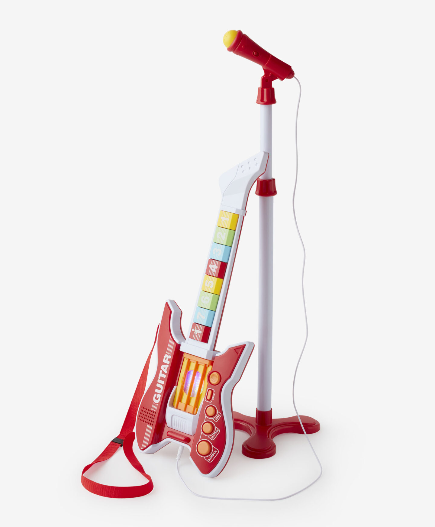 chitarra e microfono giocattolo