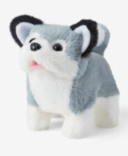 cane interattivo grigio e bianco