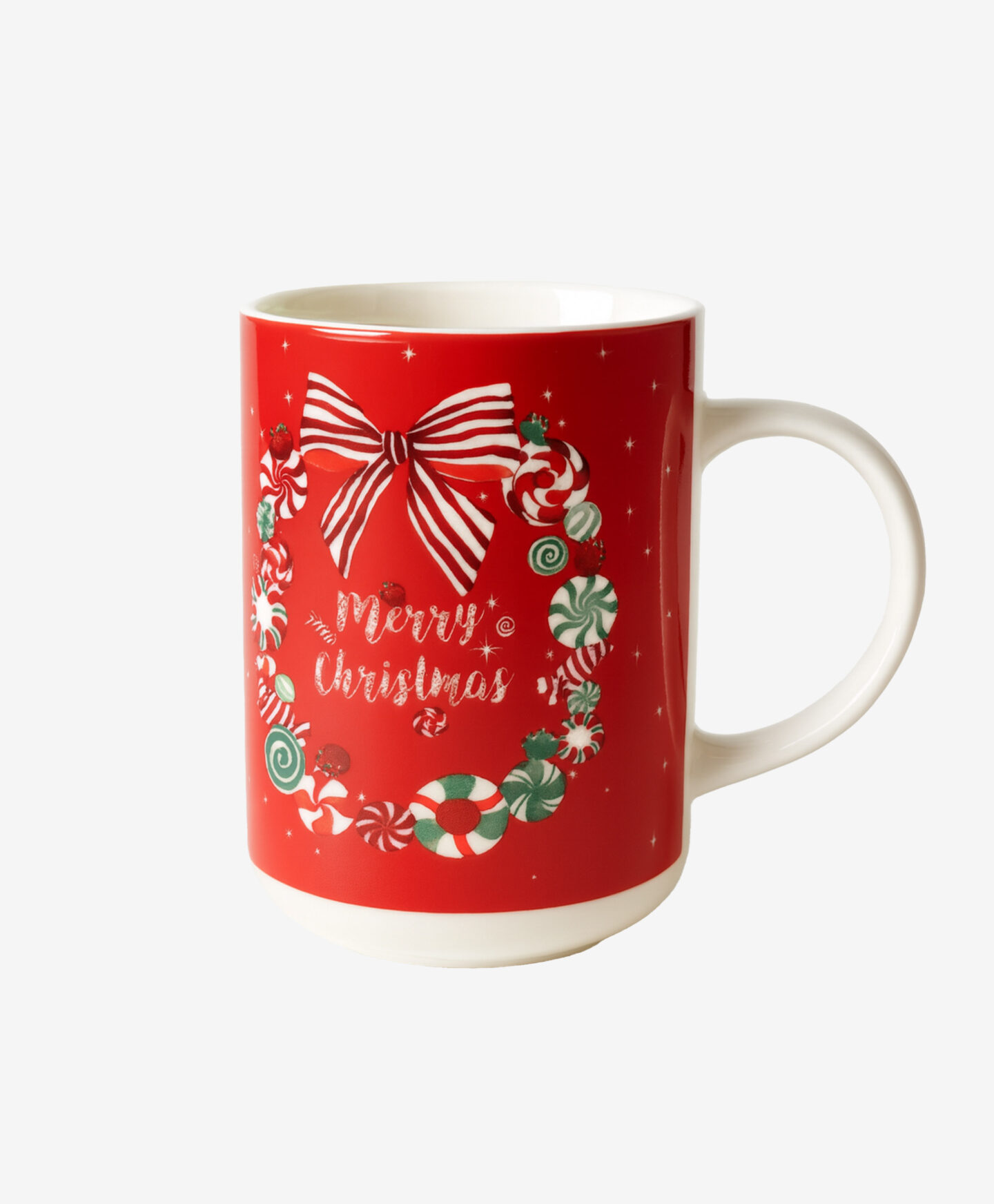 tazza natalizia rossa con scritta