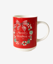 tazza natalizia rossa con scritta