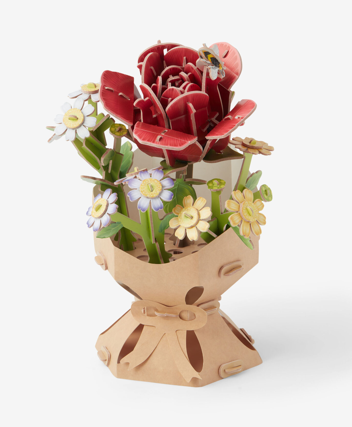 puzzle 3d con rosa rossa