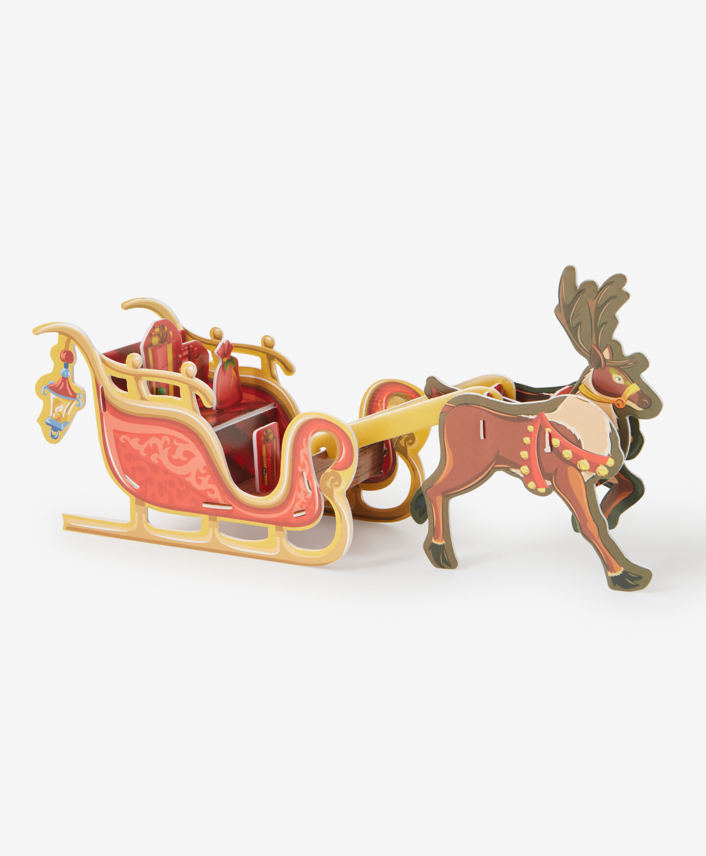 slitta con renne puzzle 3d