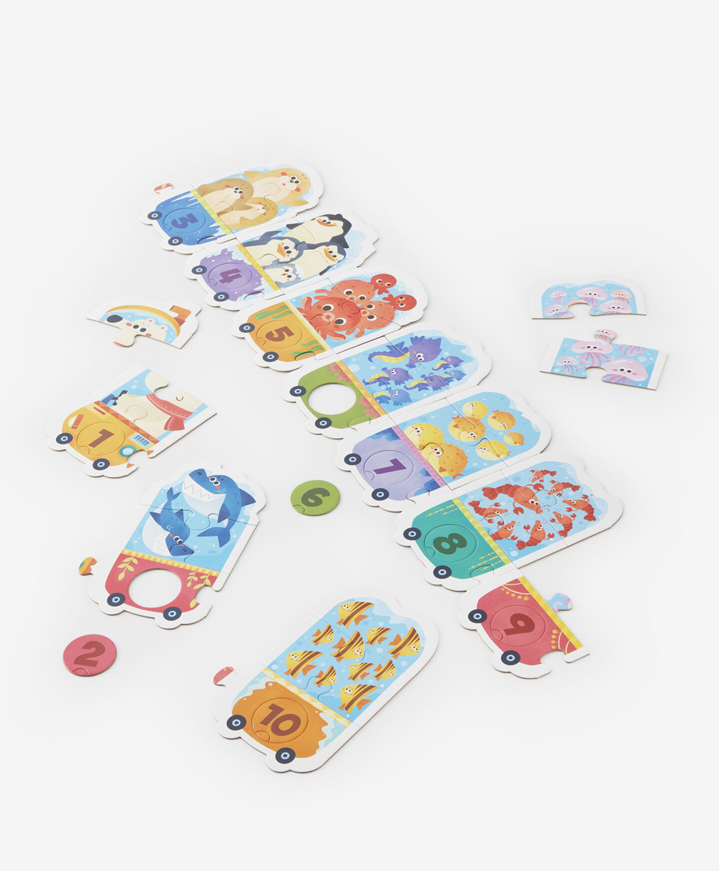 puzzle treno con numeri