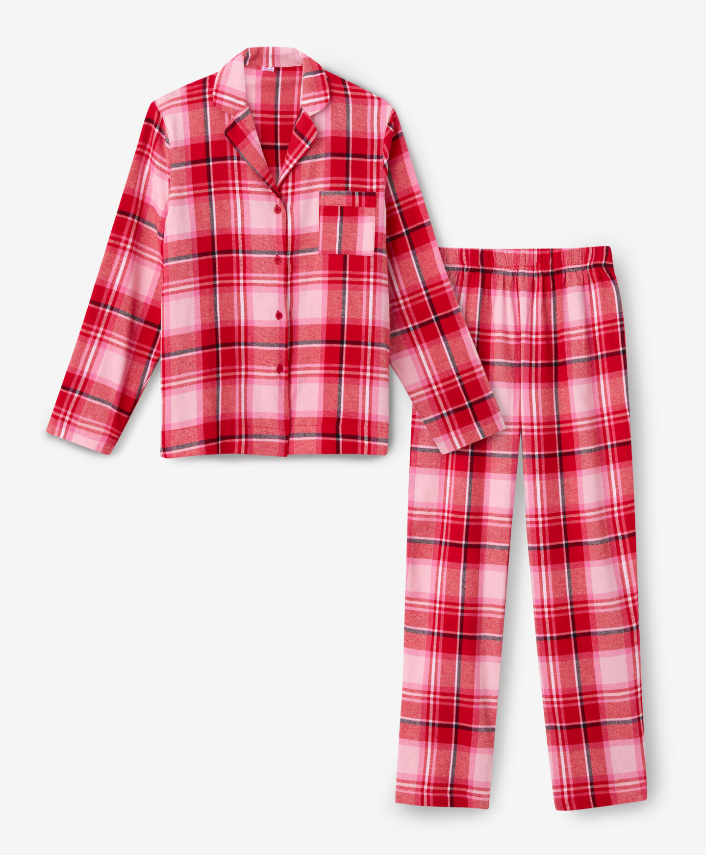 pigiama a quadri rosso da donna