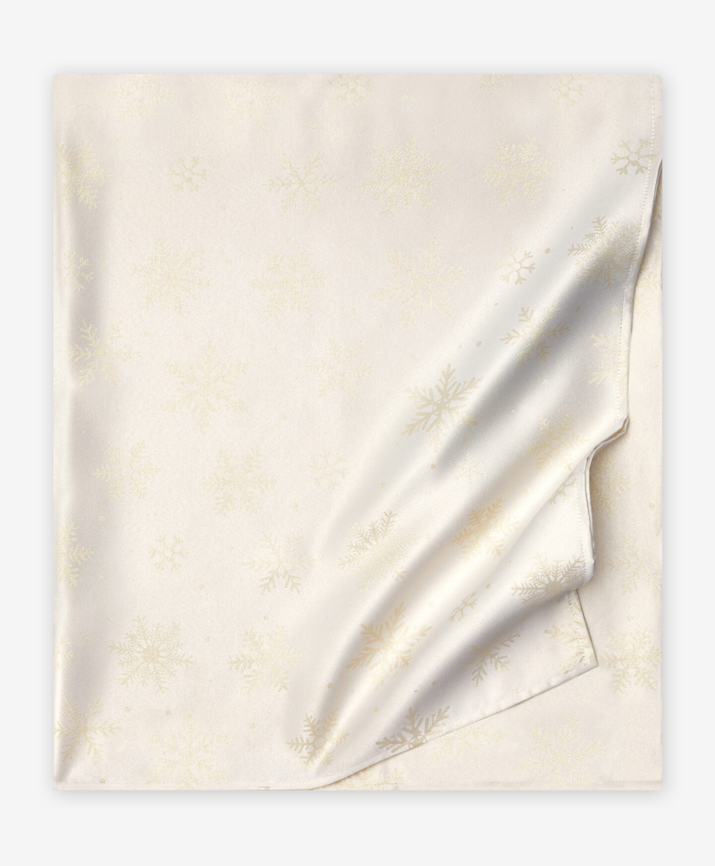 Obrus żakard w śnieżynki złoty