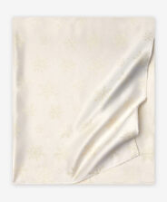 Obrus żakard w śnieżynki złoty