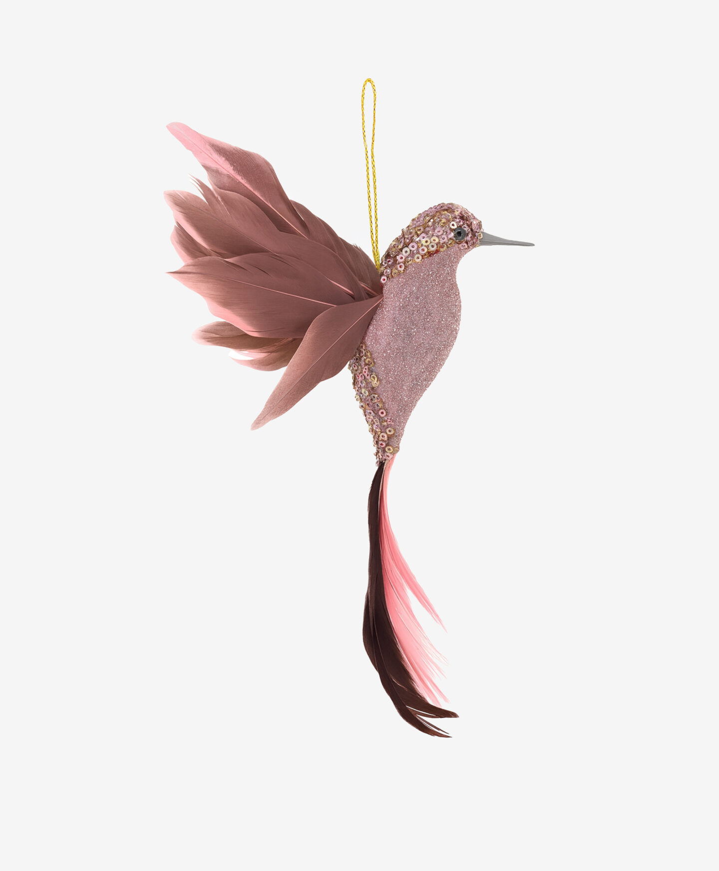 colibrì decorativo rosa con piume