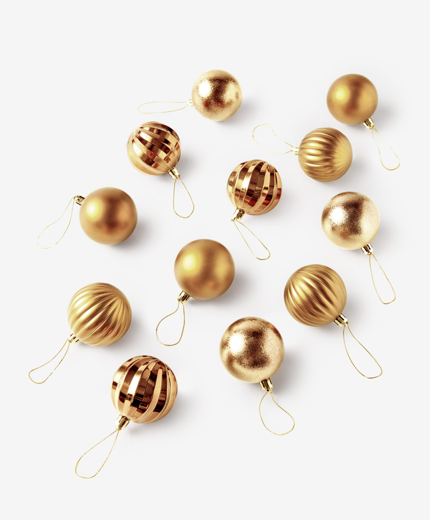 set palline dorate di natale