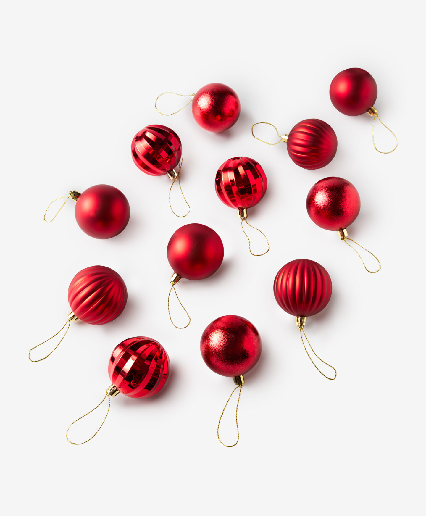 set palline di natale rosse