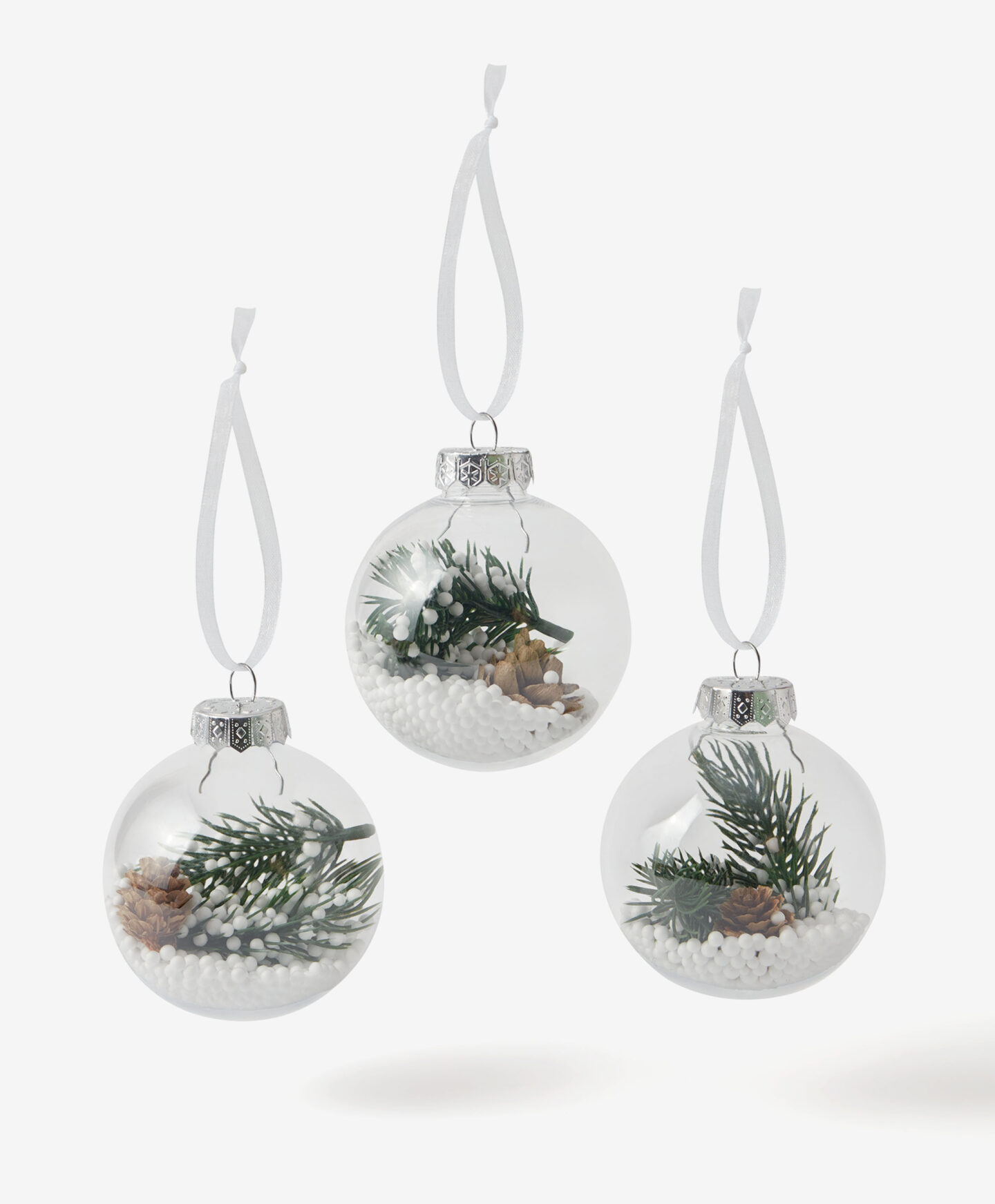 set tre palline natalizie verdi