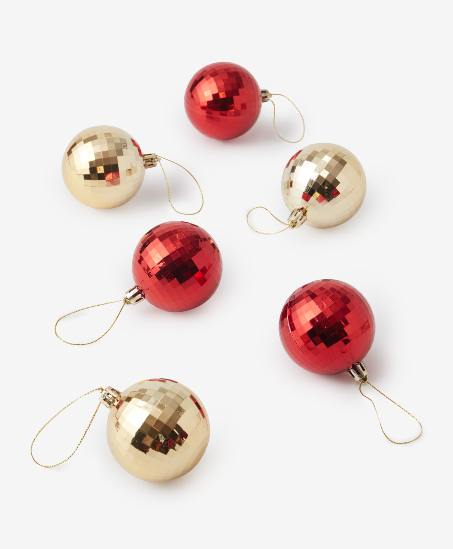 set palline rosse e dorate