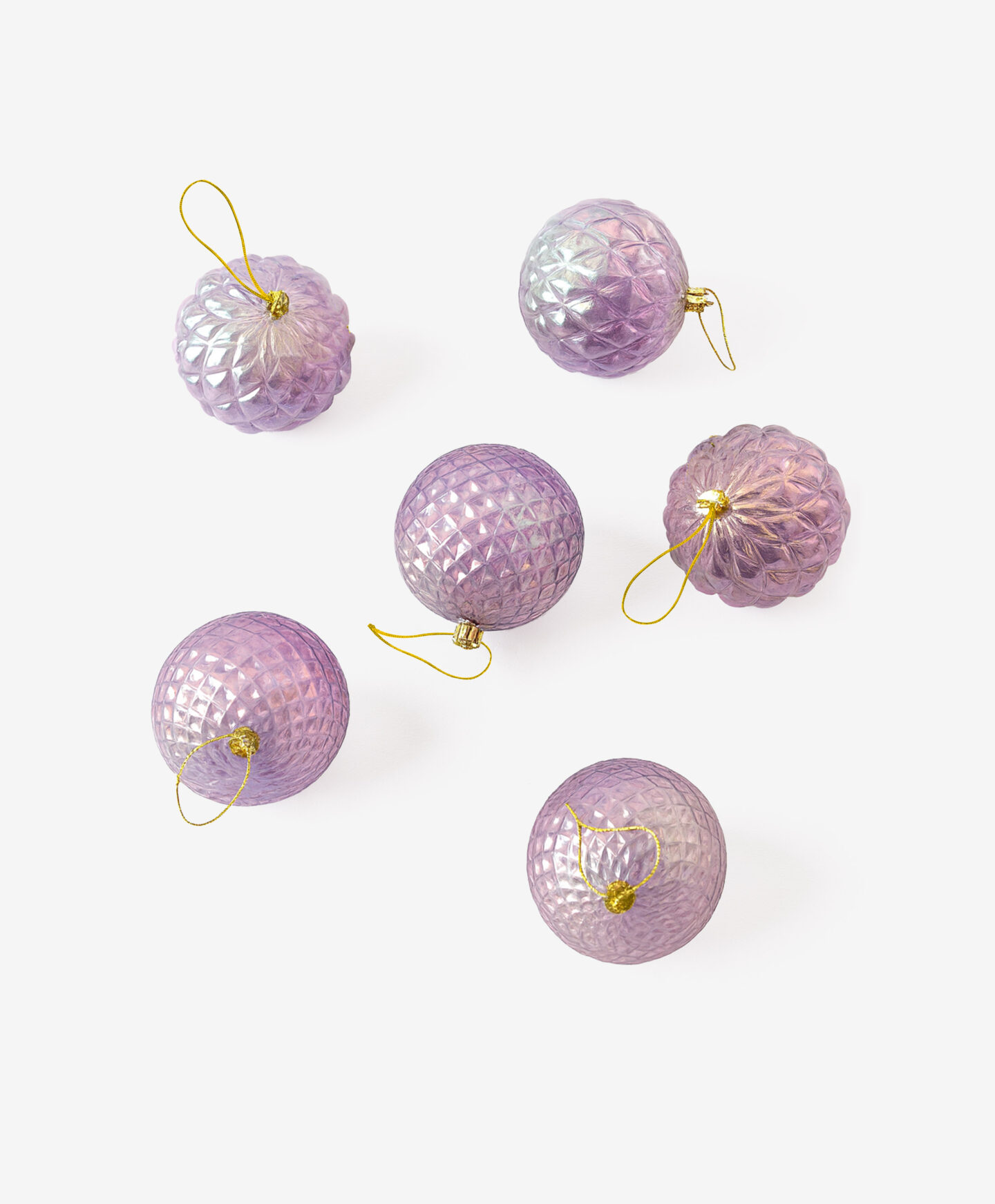 set sei palline natalizie viola