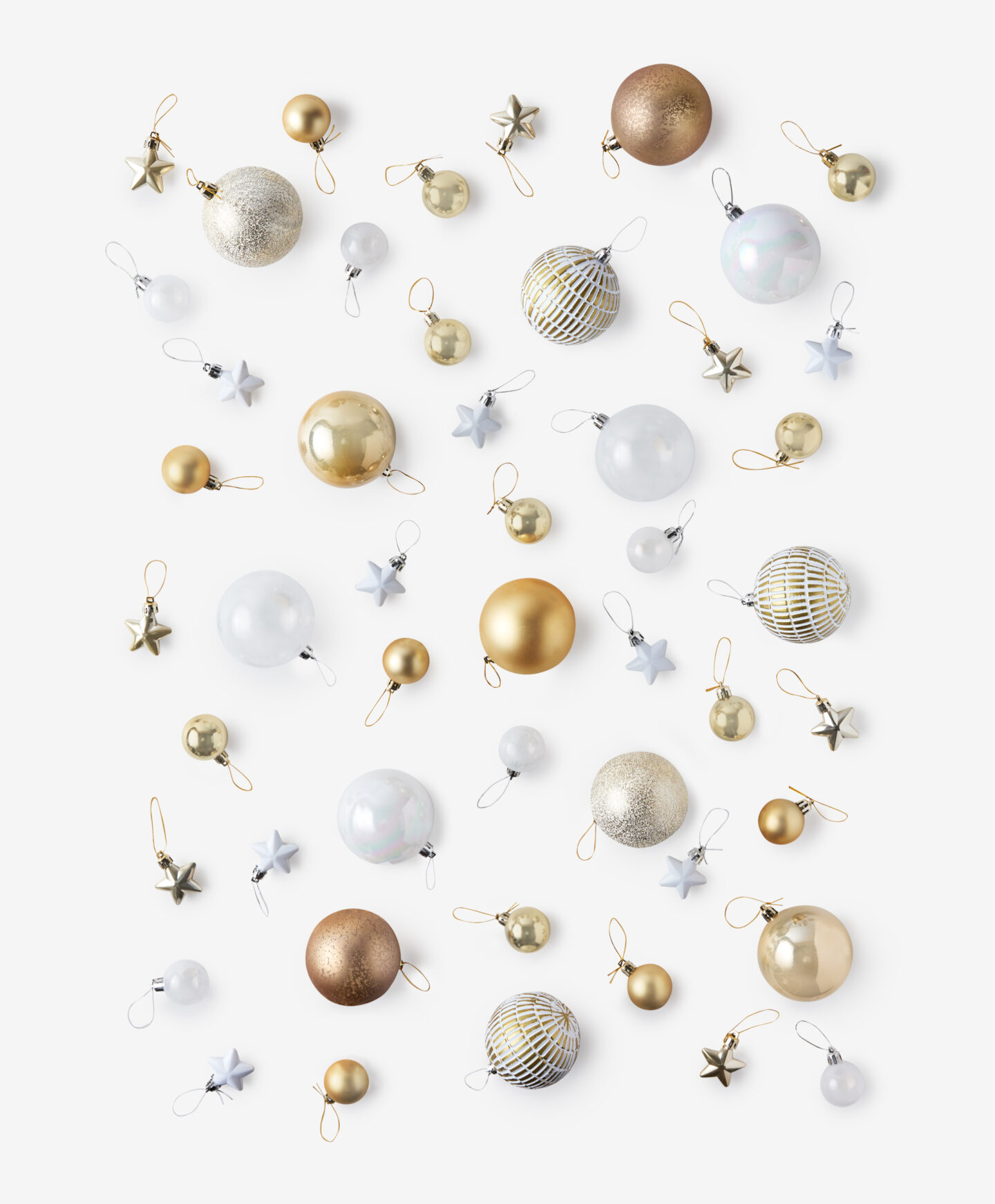 palline bianche e dorate