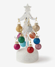 Choinka szklana LED z bombkami