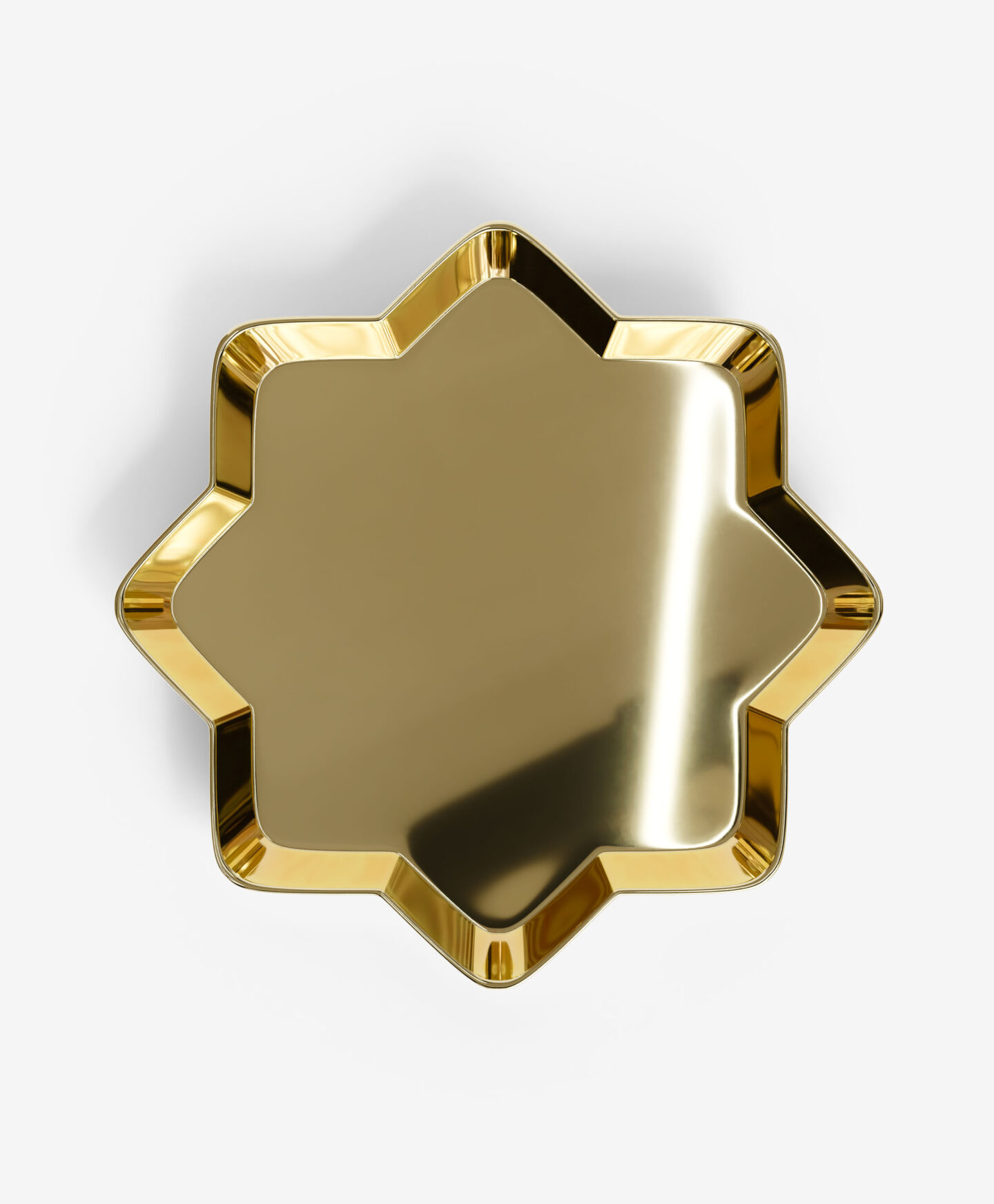 vassoio dorato a forma di stella