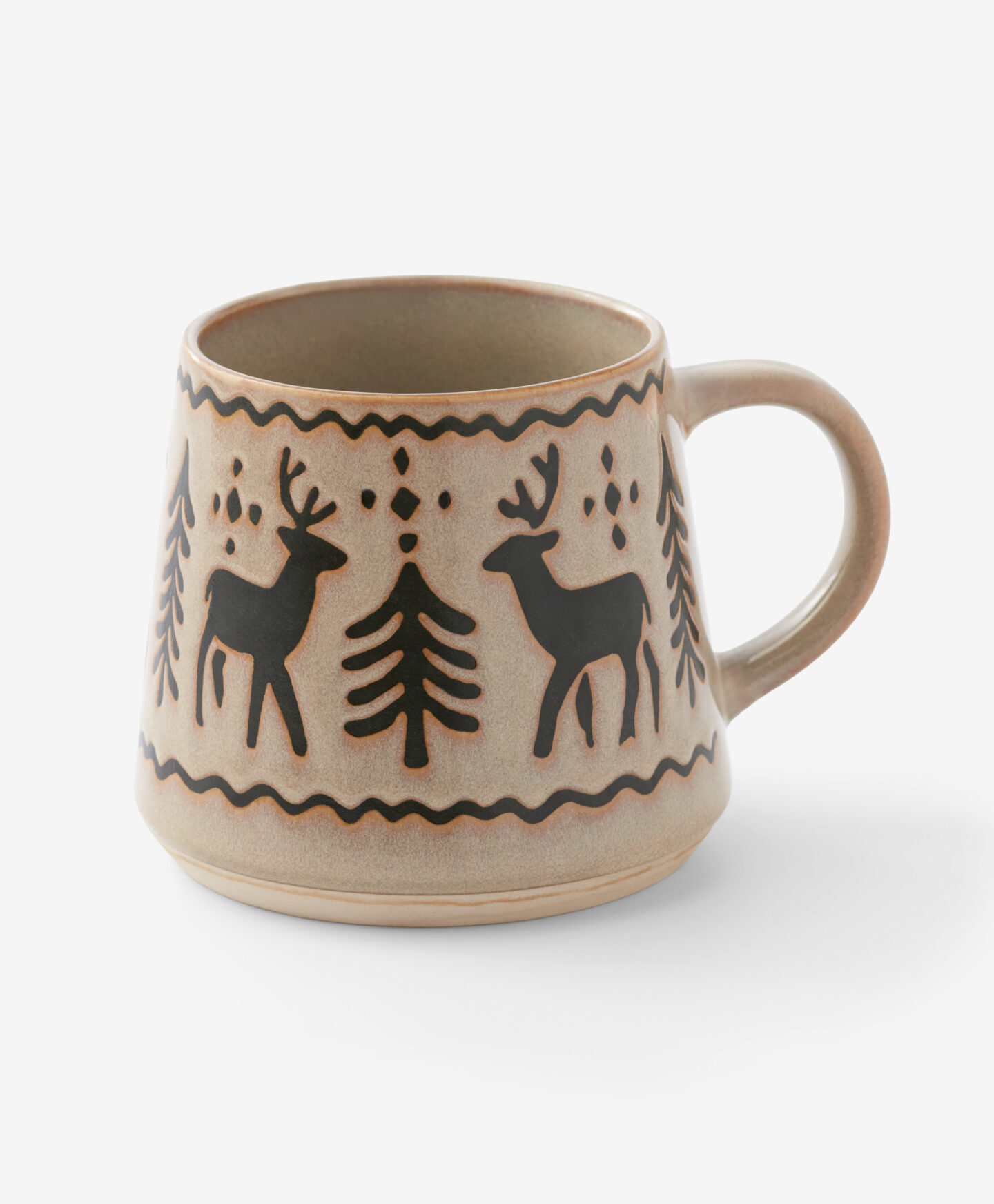 tazza con cervi color crema