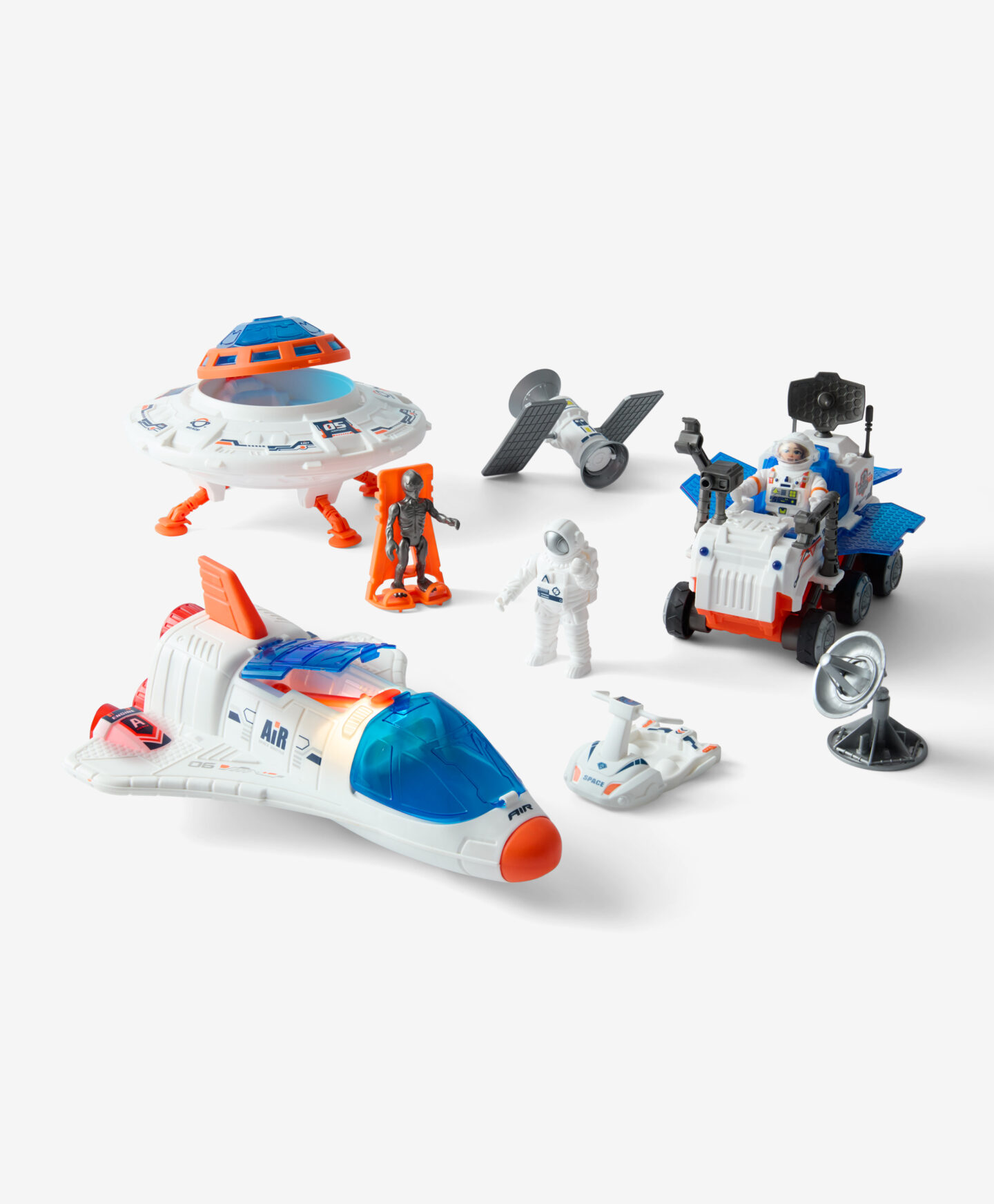 set veicoli spaziali a batterie