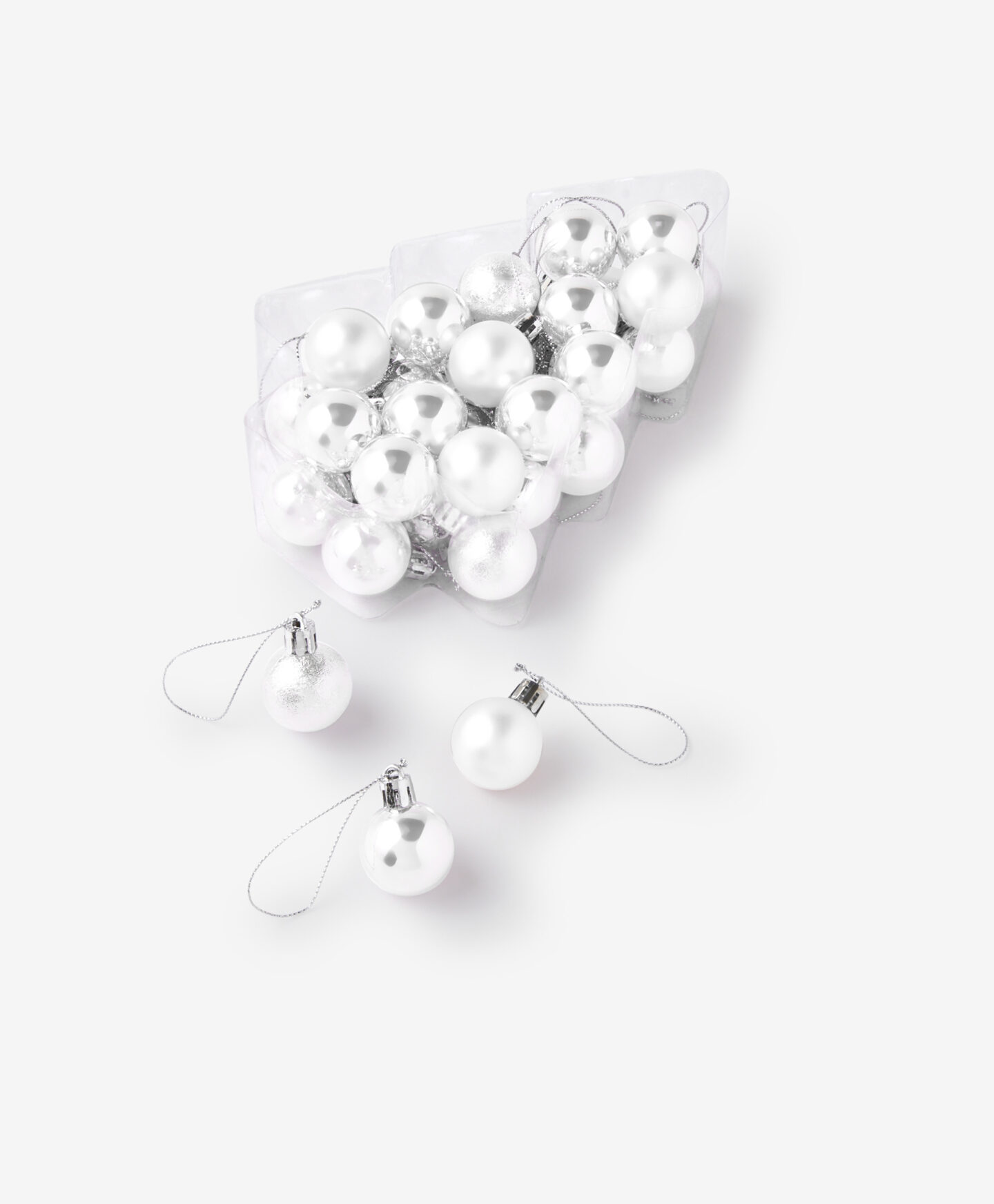 set di palline natalizie bianche