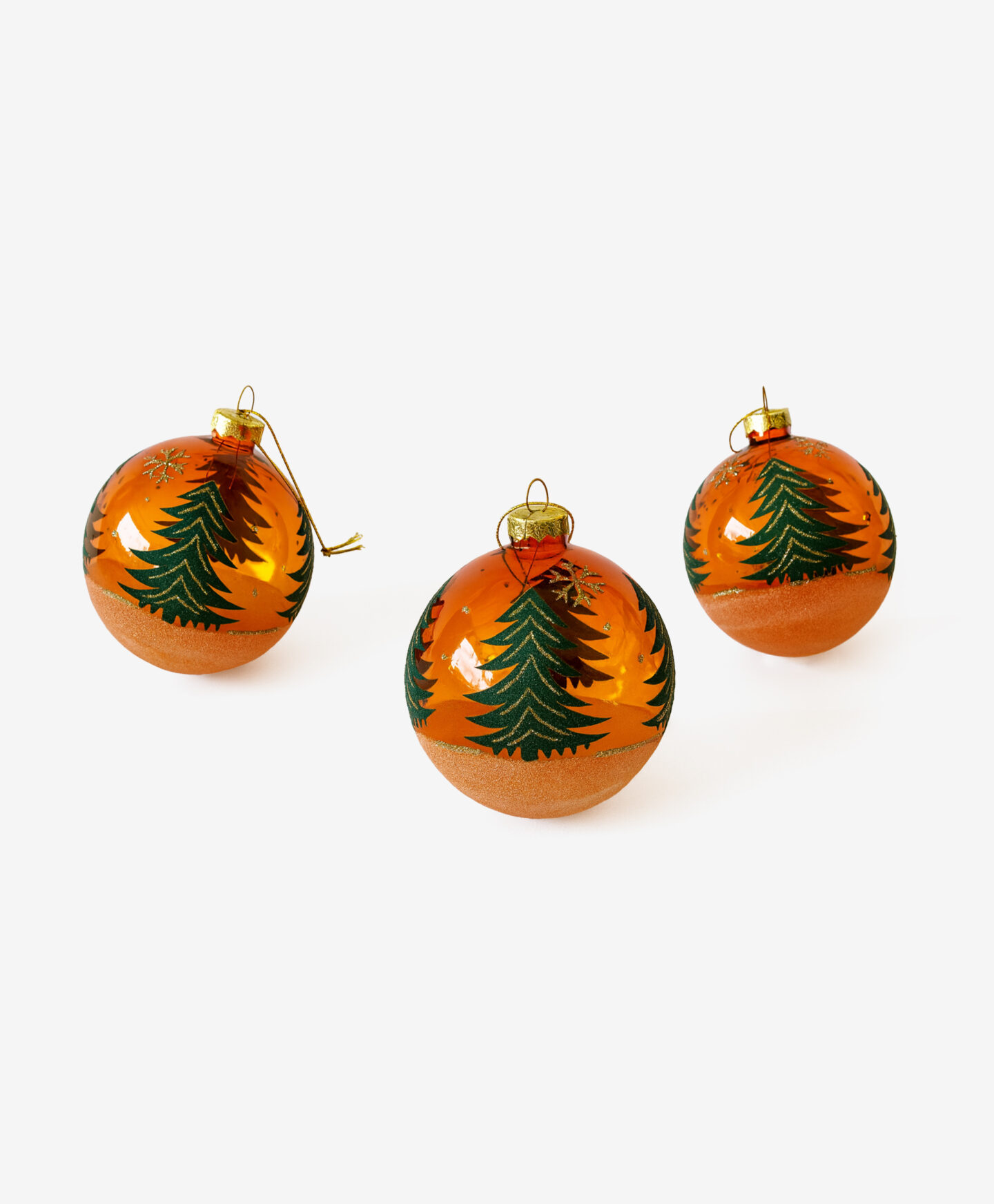 set palline in vetro arancione