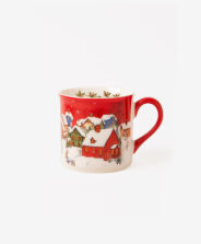 tazza natalizia rossa con renna