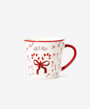 tazza natalizia bianca e rossa