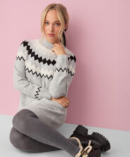 maglione lungo grigio da donna