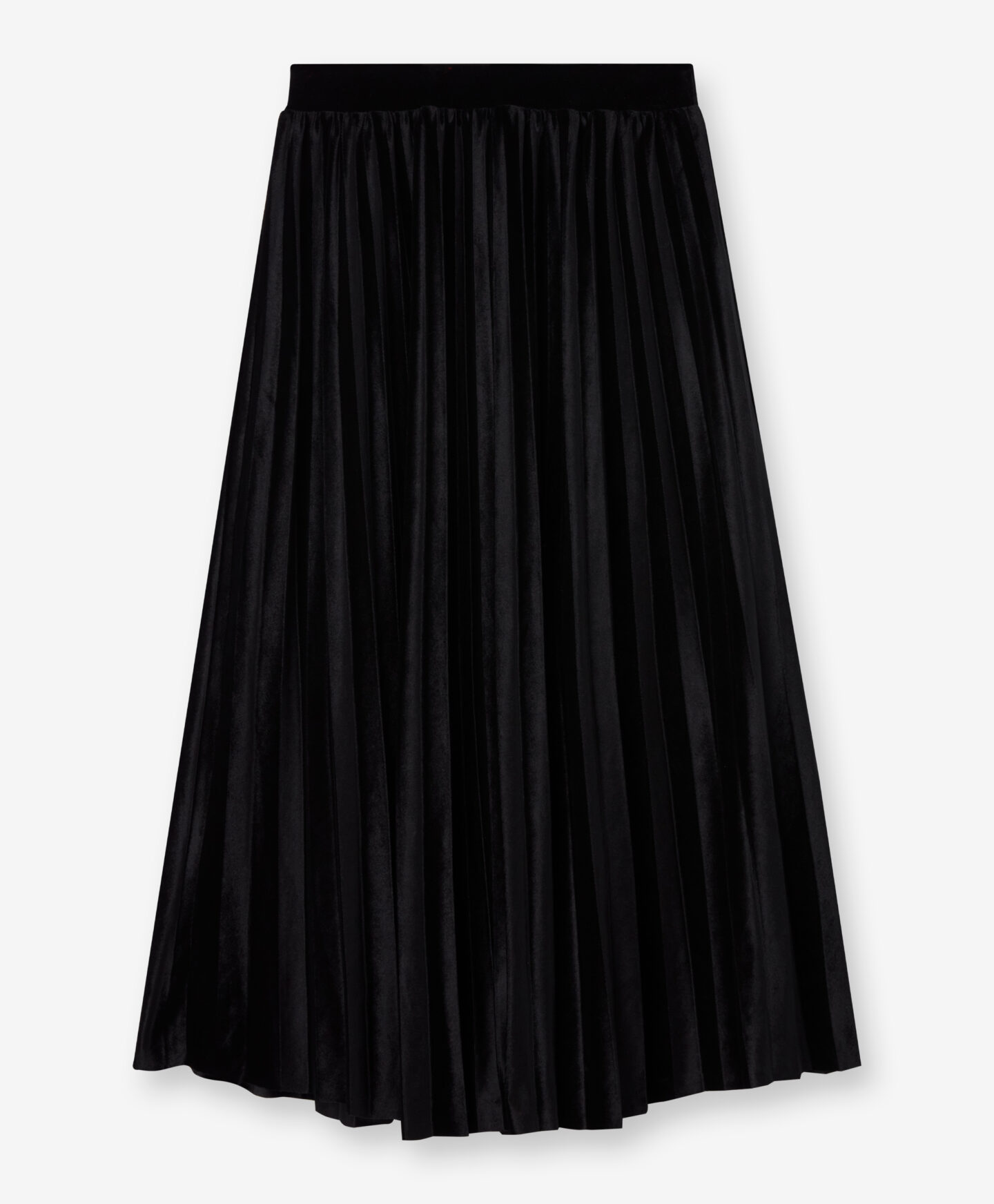 gonna in velluto nero da donna