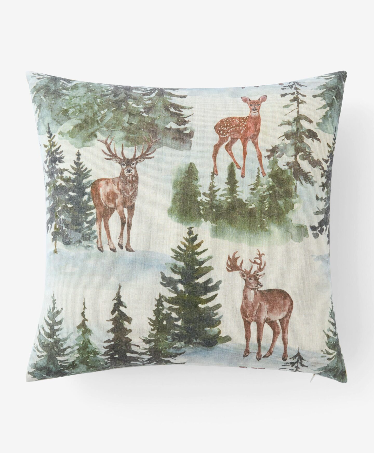 cuscino con bosco innevato