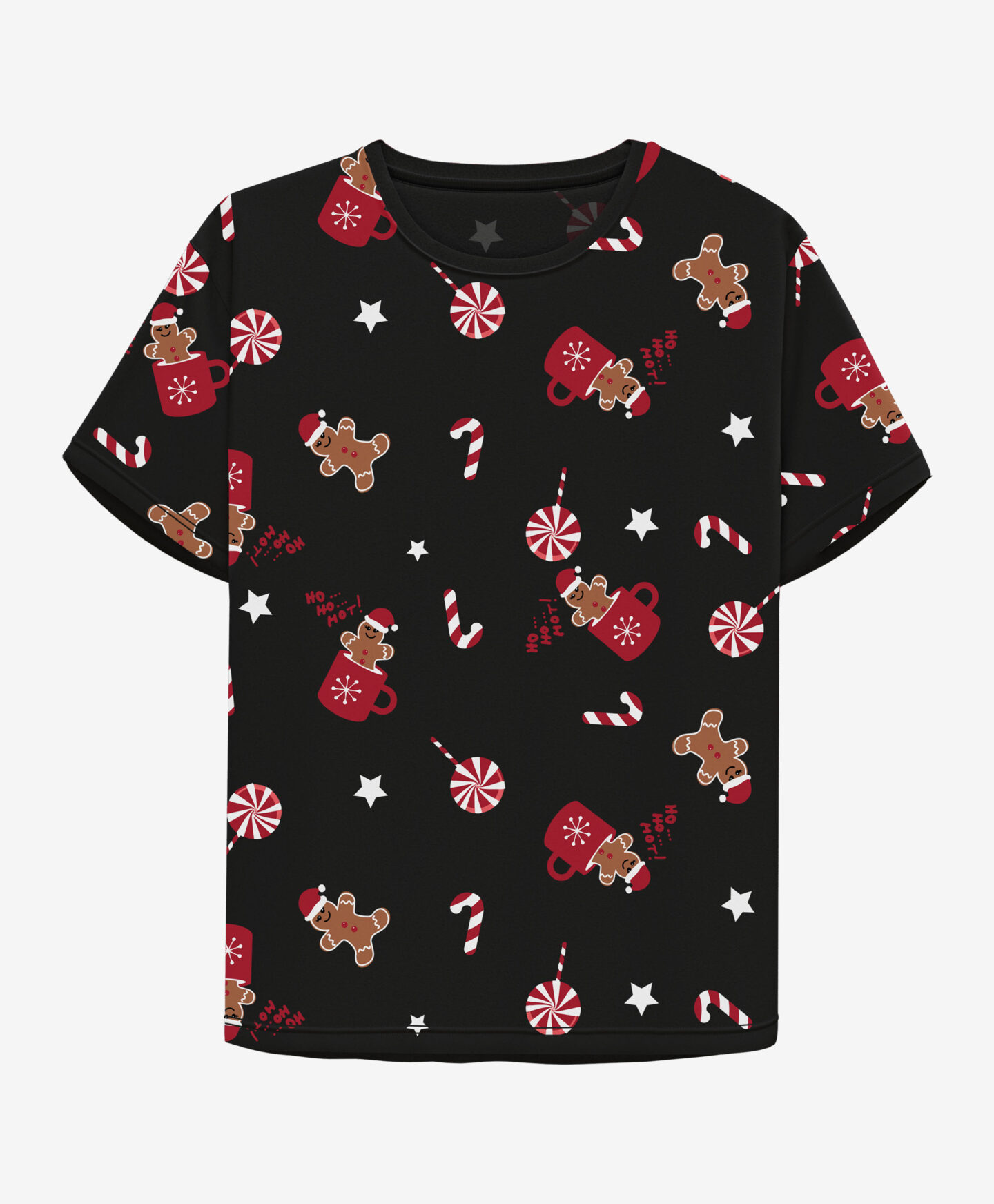 t-shirt natalizia nera da ragazza