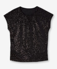 Koszulka damska z cekinami czarna
