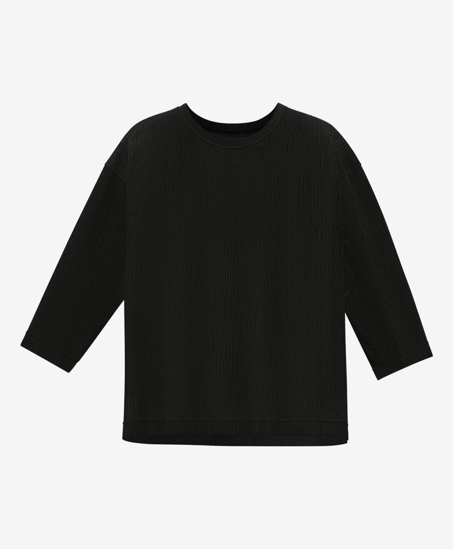 t-shirt nera da donna con rouches