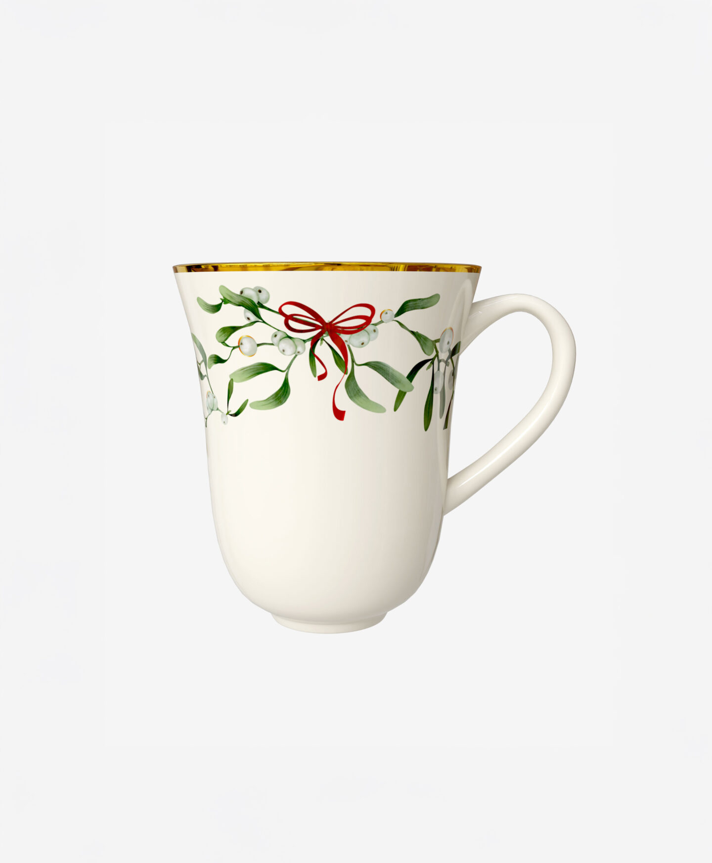 tazza natalizia con manico dorato