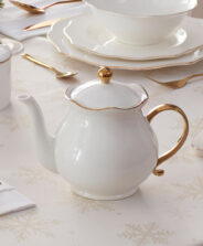 Dzbanek ceramiczny ze złotym rantem