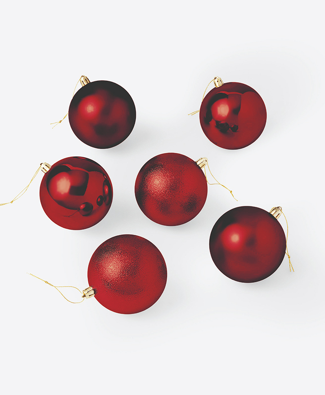 set palline rosse in plastica