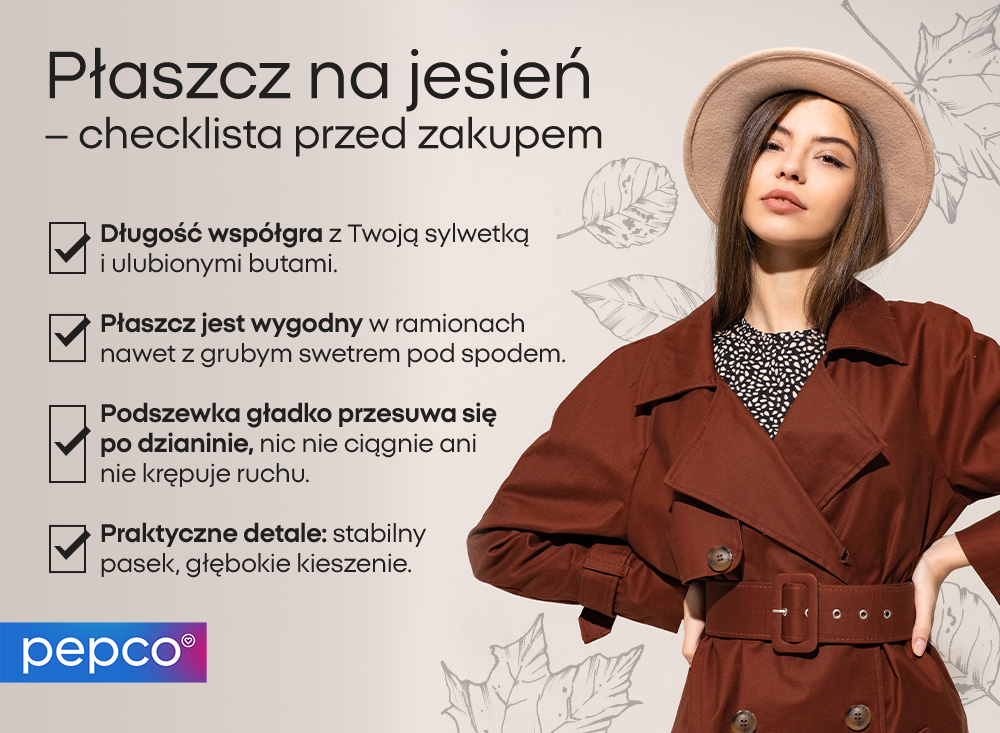 Płaszcz na jesień – checklista przed zakupem - infografika.
