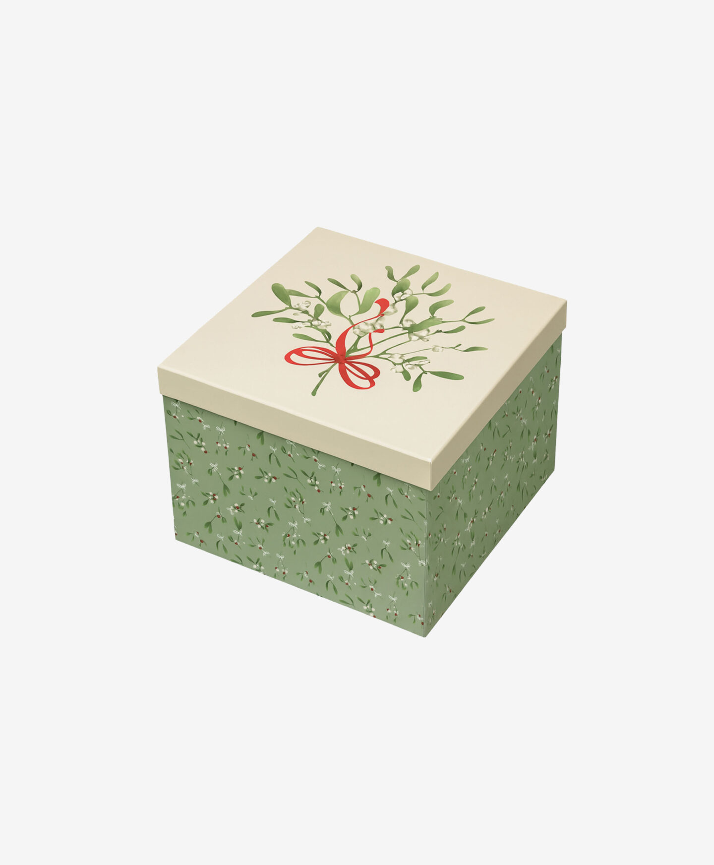 scatola verde motivo natalizio